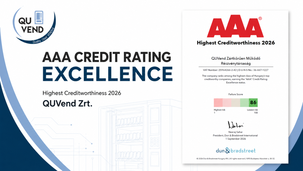 QUVend Zrt. Achieves Dun & Bradstreet AAA Credit Rating